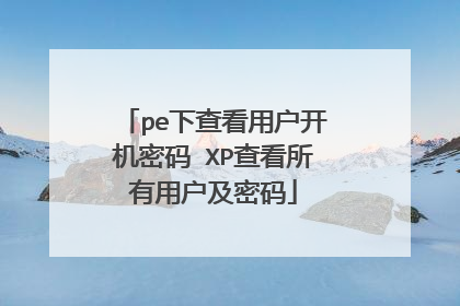 pe下查看用户开机密码 XP查看所有用户及密码