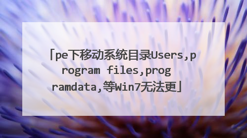 pe下移动系统目录Users,program files,programdata,等Win7无法更