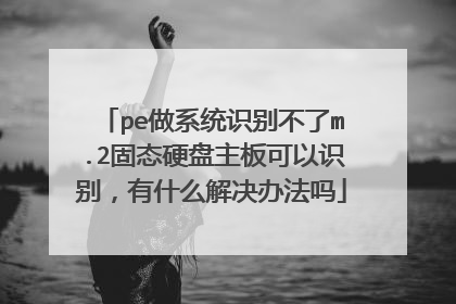 pe做系统识别不了m.2固态硬盘主板可以识别,有什么解决办法吗