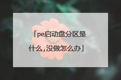 pe启动盘分区是什么,没做怎么办