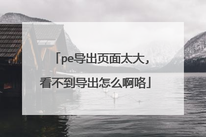 pe导出页面太大,看不到导出怎么啊咯