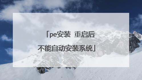 pe安装 重启后不能自动安装系统