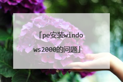 pe安装windows2000的问题
