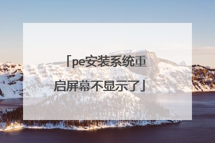 pe安装系统重启屏幕不显示了