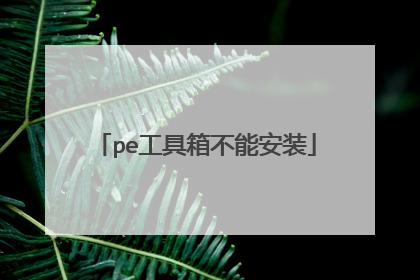 pe工具箱不能安装