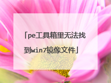 pe工具箱里无法找到win7镜像文件
