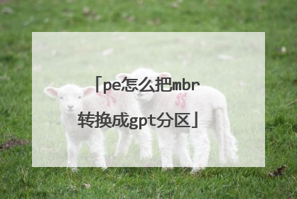 pe怎么把mbr转换成gpt分区