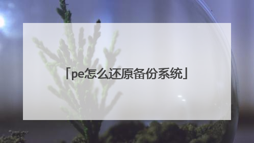 pe怎么还原备份系统