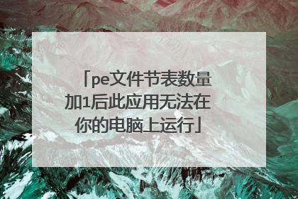 pe文件节表数量加1后此应用无法在你的电脑上运行