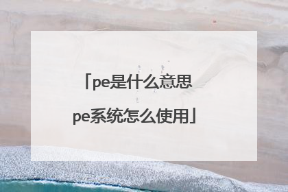 pe是什么意思 pe系统怎么使用
