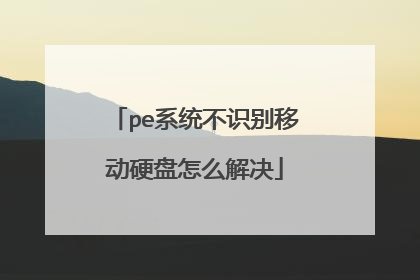 pe系统不识别移动硬盘怎么解决