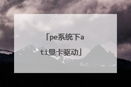 pe系统下ati显卡驱动