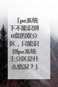 pe系统下不能识别U盘的双分区,只能识别pe系统主分区是什么情况?