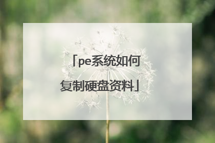 pe系统如何复制硬盘资料