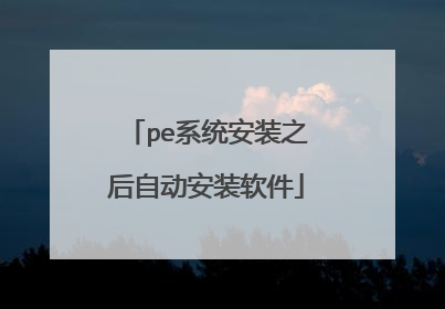 pe系统安装之后自动安装软件
