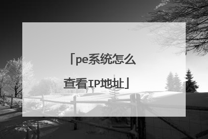 pe系统怎么查看IP地址