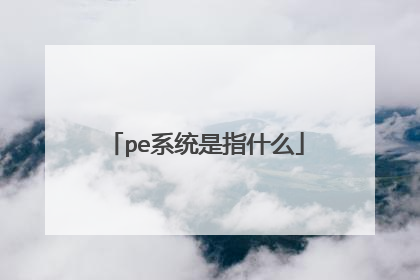 pe系统是指什么