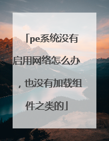 pe系统没有启用网络怎么办，也没有加载组件之类的