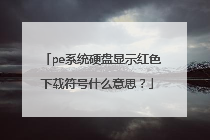 pe系统硬盘显示红色下载符号什么意思?