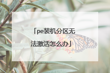 pe装机分区无法激活怎么办