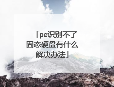 pe识别不了固态硬盘有什么解决办法
