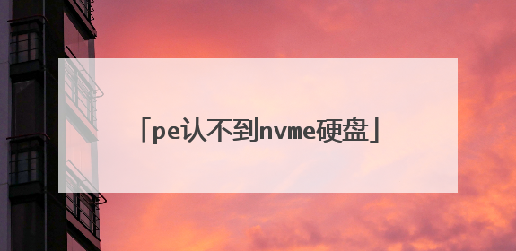 pe认不到nvme硬盘