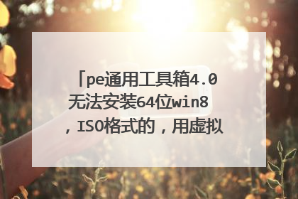 pe通用工具箱4.0无法安装64位win8，ISO格式的，用虚拟光驱装载时显示无法执行64位安装。
