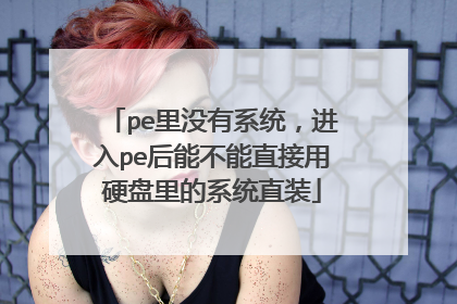 pe里没有系统,进入pe后能不能直接用硬盘里的系统直装