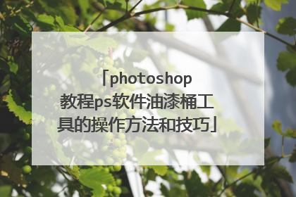 photoshop教程ps软件油漆桶工具的操作方法和技巧