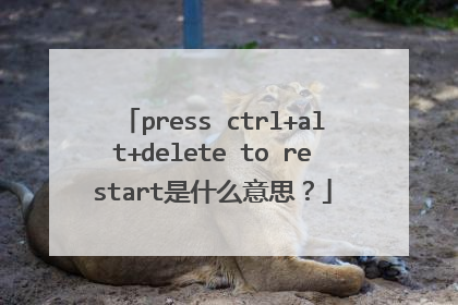 press ctrl+alt+delete to restart是什么意思?