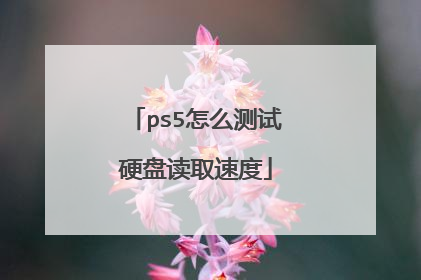 ps5怎么测试硬盘读取速度