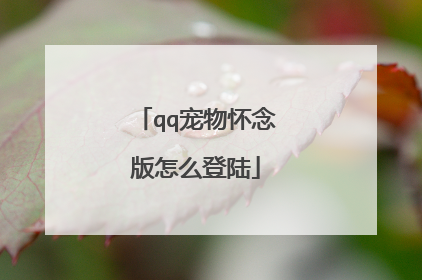 qq宠物怀念版怎么登陆