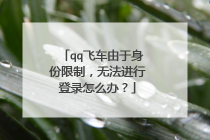 qq飞车由于身份限制,无法进行登录怎么办?