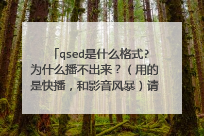 qsed是什么格式?为什么播不出来?(用的是快播,和影音风暴)请这个大虾帮忙!