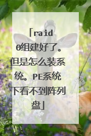 raid 0组建好了。但是怎么装系统。PE系统下看不到阵列盘