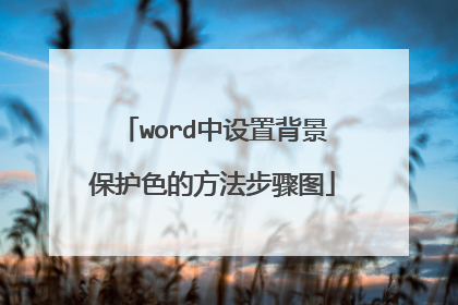 word中设置背景保护色的方法步骤图