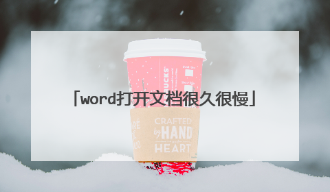 word打开文档很久很慢