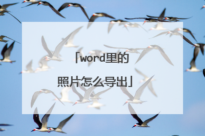 word里的照片怎么导出