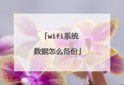 wifi系统数据怎么备份