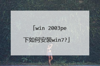 win 2003pe下如何安装win7?
