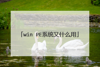 win PE系统又什么用