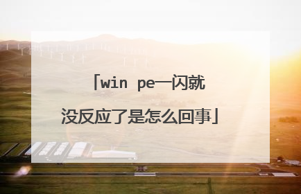 win pe一闪就没反应了是怎么回事
