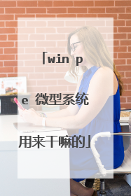 win pe 微型系统用来干嘛的