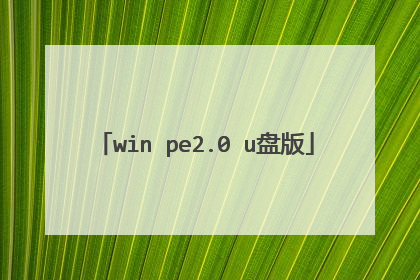 win pe2.0 u盘版