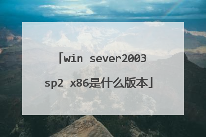 win sever2003 sp2 x86是什么版本