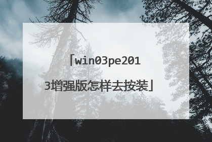 win03pe2013增强版怎样去按装