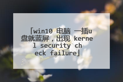 win10 电脑 一插u盘就蓝屏，出现 kernel security check failure