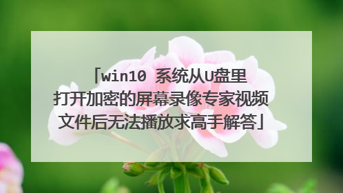 win10 系统从U盘里打开加密的屏幕录像专家视频文件后无法播放求高手解答