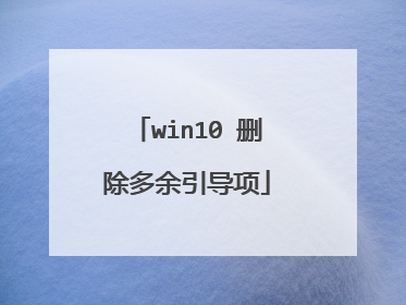 win10 删除多余引导项
