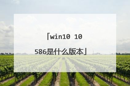 win10 10586是什么版本